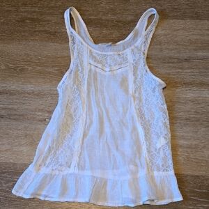 Timing White Lace Trim Tank Top